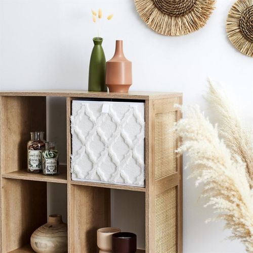 Boîte De Rangement Pliable "tufté" 30x30cm Beige