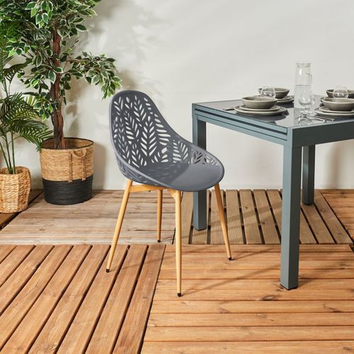 Lot De 4 Chaises De Jardin "lucena" 83cm Gris