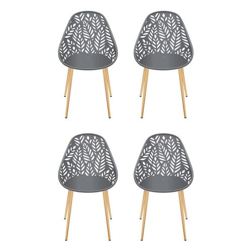 Lot De 4 Chaises De Jardin "lucena" 83cm Gris