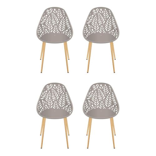 Lot De 4 Chaises De Jardin "lucena" 83cm Taupe