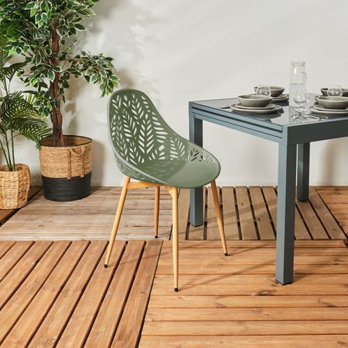 Lot De 4 Chaises De Jardin "lucena" 83cm Vert Olive