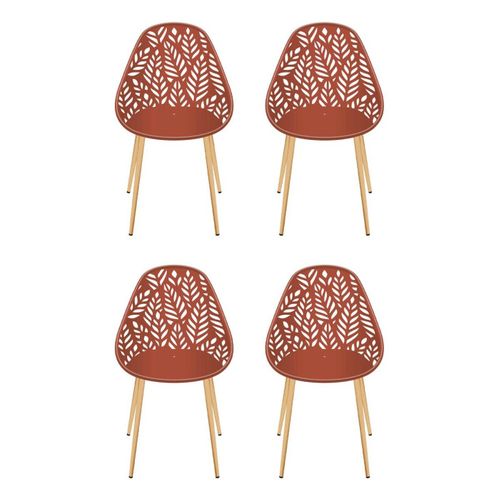 Lot De 4 Chaises De Jardin "lucena" 83cm Terracotta