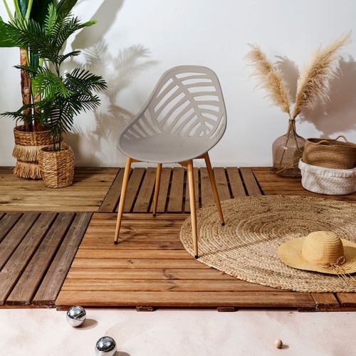 Lot De 4 Chaises De Jardin "alameda" 83cm Taupe