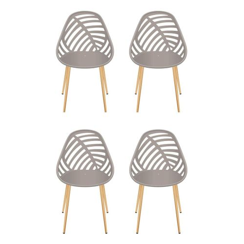 Lot De 4 Chaises De Jardin "alameda" 83cm Taupe