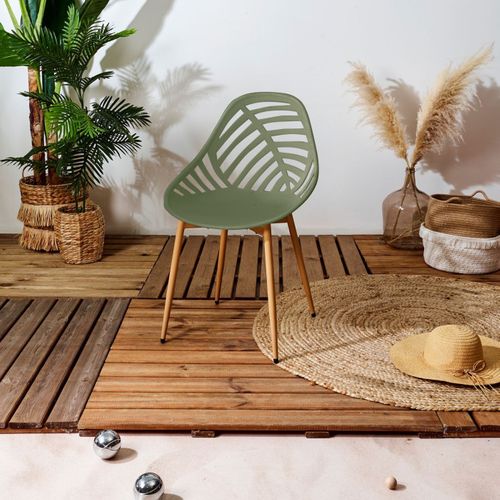 Lot De 4 Chaises De Jardin "alameda" 83cm Vert Olive