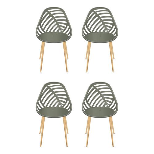 Lot De 4 Chaises De Jardin "alameda" 83cm Vert Olive