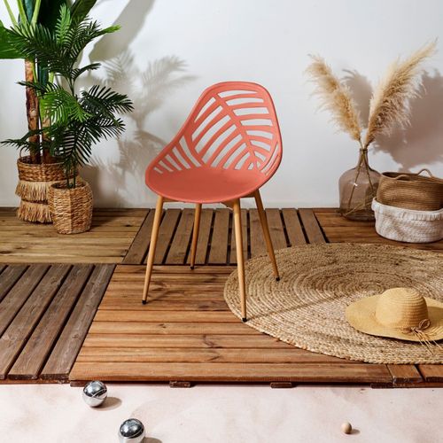 Lot De 4 Chaises De Jardin "alameda" 83cm Terracotta