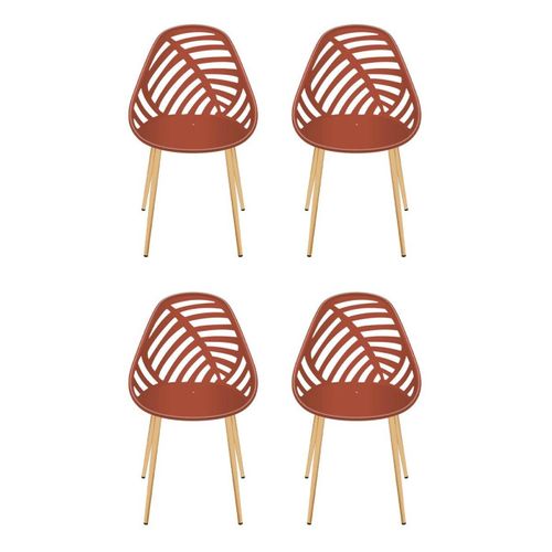 Lot De 4 Chaises De Jardin "alameda" 83cm Terracotta