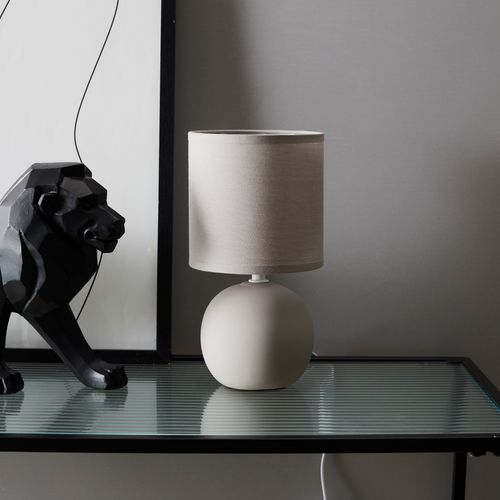 Lampe à Poser En Céramique "loraine" 25cm Taupe