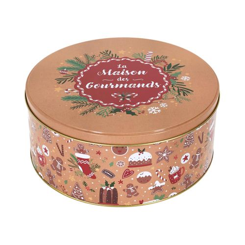 Lot De 3 Boîtes En Métal "noël Magique" 25cm Rouge