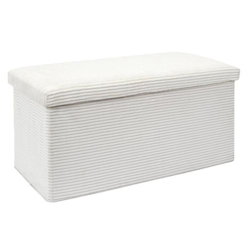 Coffre Banc Pliable En Velours Côtelé Scott Beige