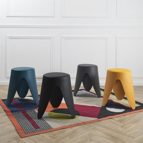 Lot De 6 Tabourets Empilables "eve" 46cm Jaune Moutarde