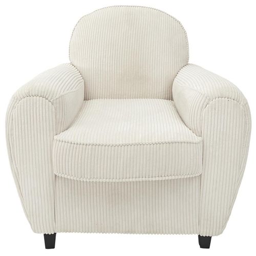 Fauteuil Club Côtelé "scott" 89cm Beige