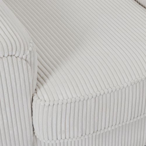 Fauteuil Club Côtelé "scott" 89cm Beige