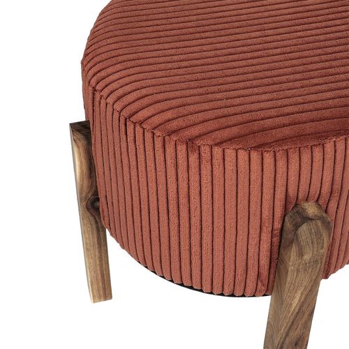 Tabouret En Velours Côtelé Scott Terracotta