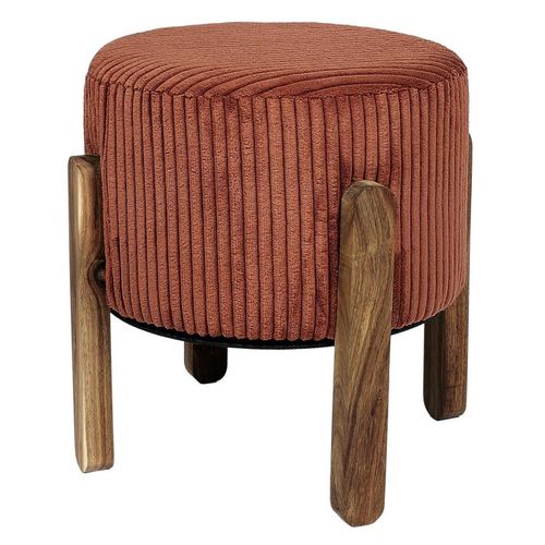 Tabouret En Velours Côtelé Scott Terracotta