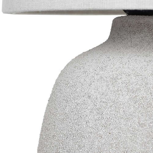 Lampe à Poser En Terre Cuite "embossée" 40cm Argent