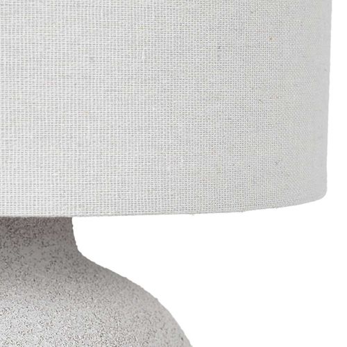 Lampe à Poser En Terre Cuite "embossée" 40cm Argent