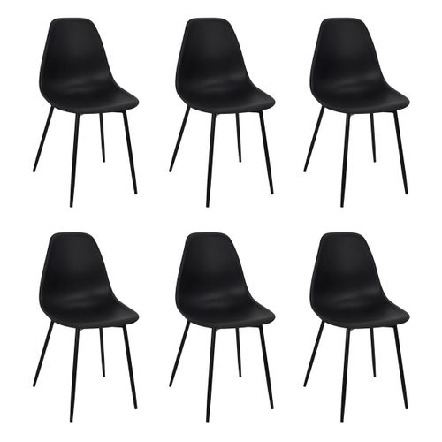 Lot De 6 Chaises "gustav" 87cm Noir