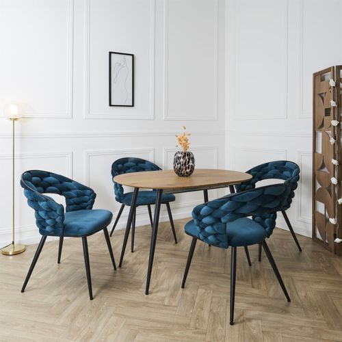 Lot De 2 Chaises Design "salyer" 82cm Bleu Canard
