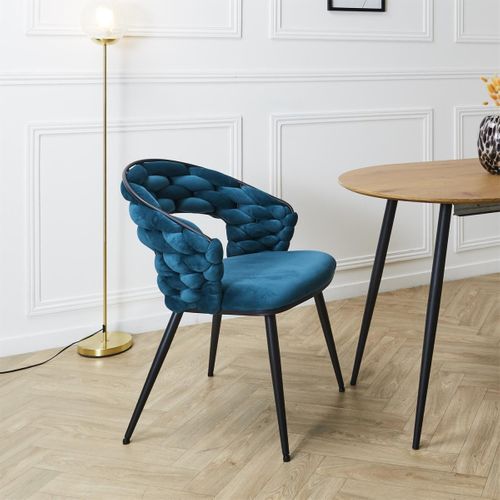 Lot De 2 Chaises Design "salyer" 82cm Bleu Canard
