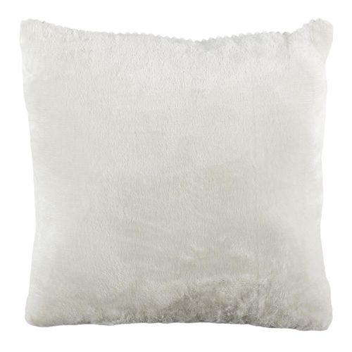Coussin Déco Flanelle "grosse Côtes" 40x40cm Blanc