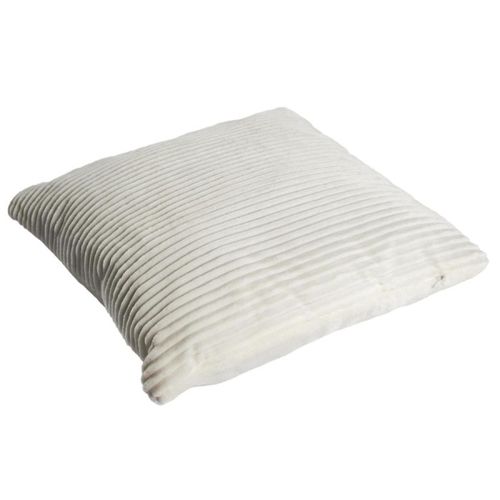 Coussin Déco Flanelle "grosse Côtes" 40x40cm Blanc
