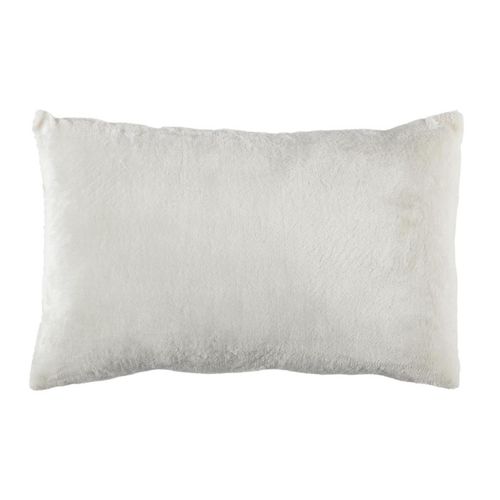 Coussin Déco Flanelle "grosse Côtes" 30x50cm Blanc