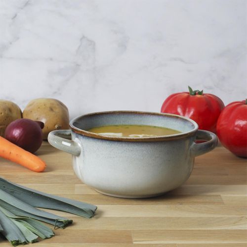 Lot De 6 Bols à Soupe "au Grès Du Temps" 14cm Gris