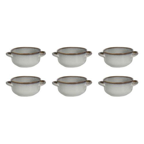 Lot De 6 Bols à Soupe "au Grès Du Temps" 14cm Gris