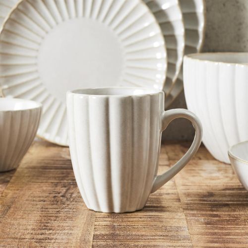 Lot De 6 Mugs En Céramique "vlora" 30cl Beige