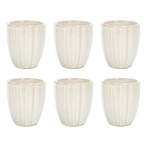 Lot De 6 Tasses à Café "vlora" 12cl Beige
