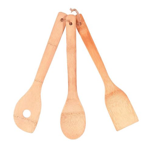 Lot De 3 Ustensiles De Cuisine "bambou" 30cm Naturel