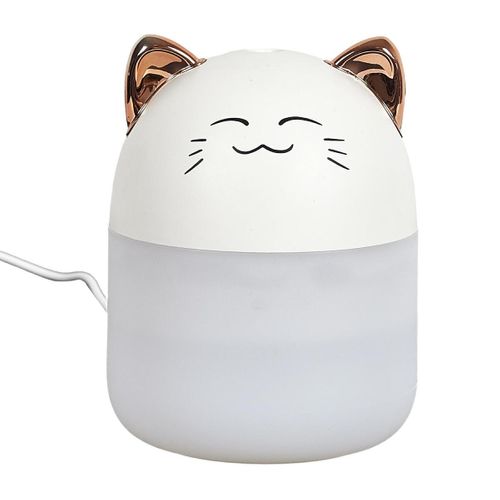 Diffuseur De Parfum LED "chat" 200ml Blanc