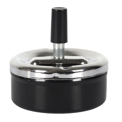 Cendrier Poussoir En Métal "fun" 9cm Noir