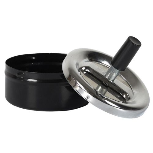 Cendrier Poussoir En Métal "fun" 9cm Noir