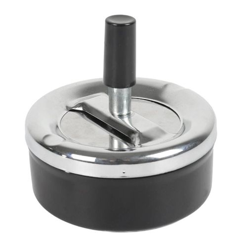 Cendrier Poussoir En Métal "fun" 9cm Noir