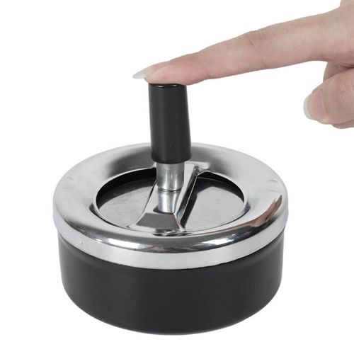 Cendrier Poussoir En Métal "fun" 9cm Noir