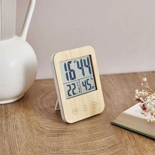 Réveil Station Météo "multifonction" 12cm Naturel