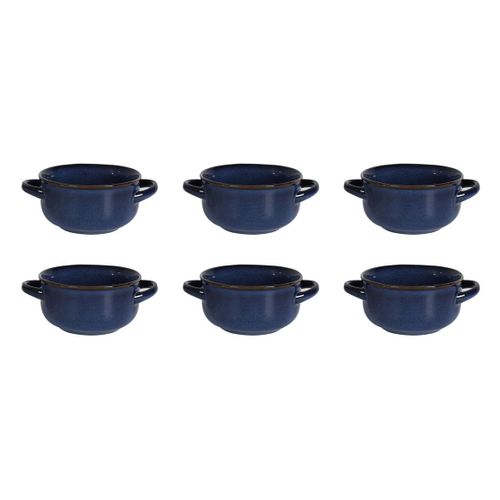 Lot De 6 Bols à Soupe "au Grès Du Temps" 14cm Bleu