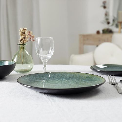 Lot De 6 Assiettes Plates "elia" 27cm Vert