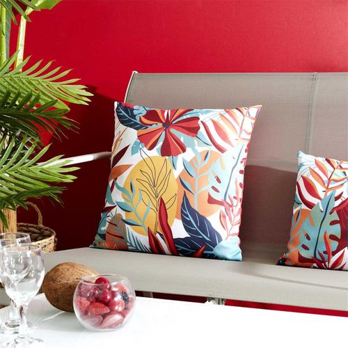 Coussin Déco "paradis Exotique" 40x40cm Multicolore