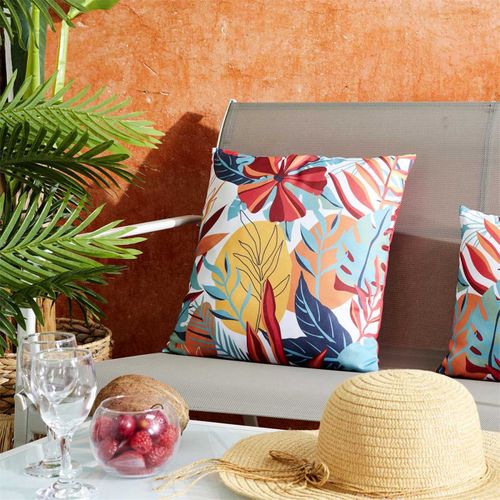 Coussin Déco "paradis Exotique" 40x40cm Multicolore