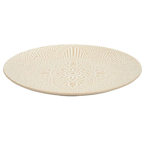 Lot De 6 Assiettes Plates "sahara" 27cm Beige