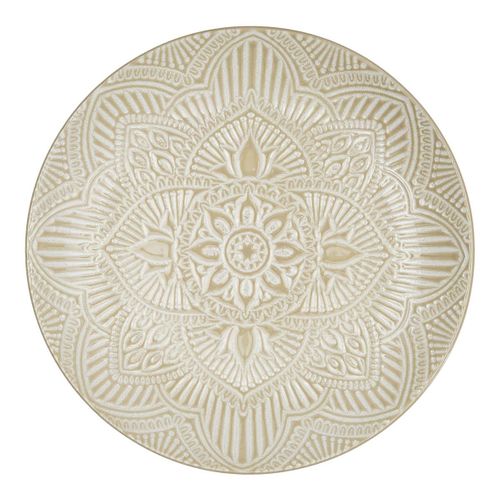 Lot De 6 Assiettes Plates "sahara" 27cm Beige