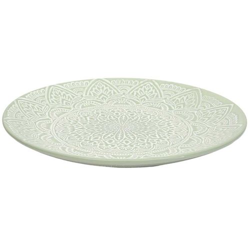 Lot De 6 Assiettes Plates "sahara" 27cm Vert