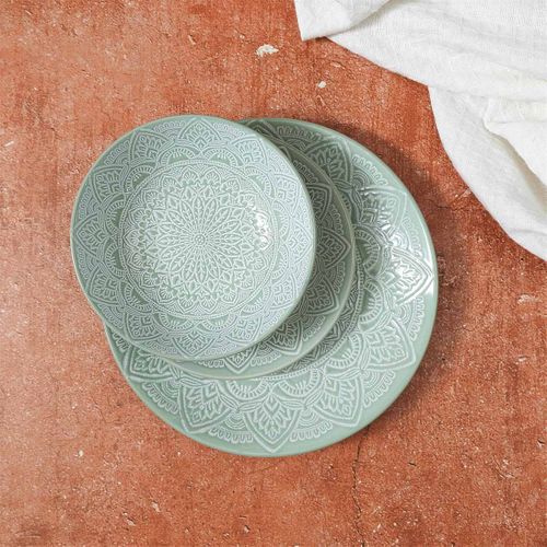 Lot De 6 Assiettes Creuses "sahara" 18cm Vert