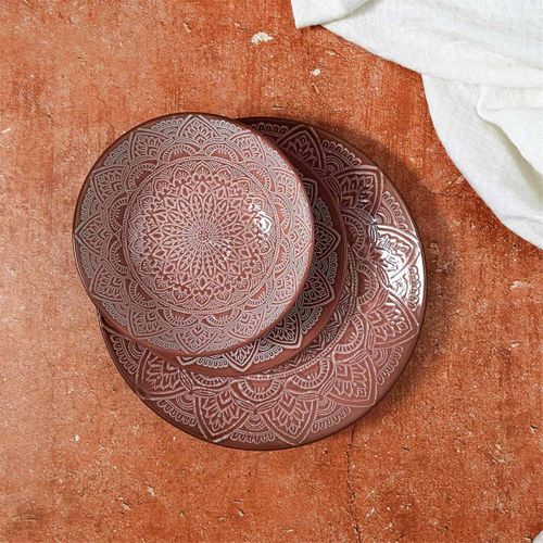 Lot De 6 Assiettes à Dessert "sahara" 19cm Terracotta