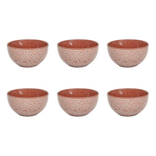 Lot De 6 Bols "sahara" 65cl Terracotta