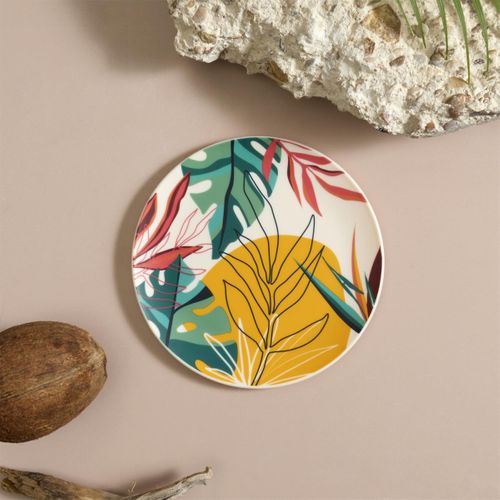 Lot De 6 Assiettes Réutilisables "paradis Exotique" 20cm Multicolore